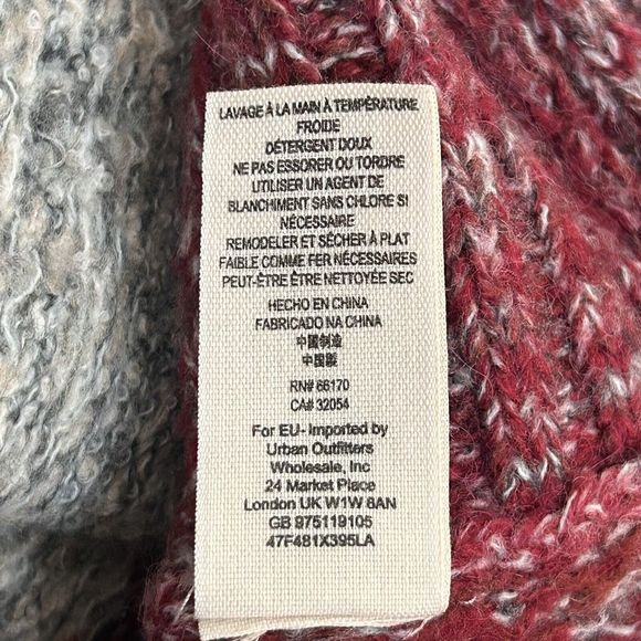 Free People Poncho Sweater Women Medium Willow Diamond Fair Isle Boho Wool Blend - Picture 11 of 11